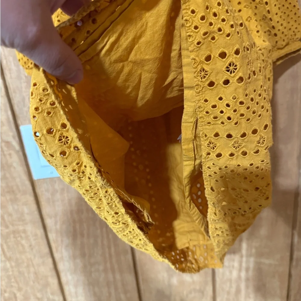 J. Crew Women's Mustard Eyelet Blouse